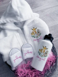 Personalised SAFARI kids dressing gowns, bathrobes, toddler bathing - Picture 1 of 2