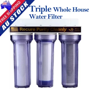 Triple Whole House Water Filter System 3 Stages - Picture 1 of 5