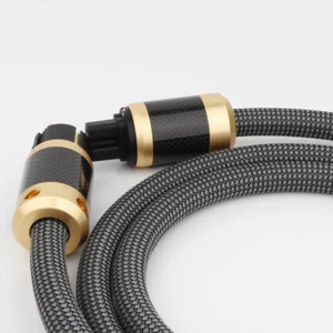 Hi-End 12 AWG OFC HiFi Audio Netzkabel Kabel mit Kohlefaser Stecker - Bild 1 von 10