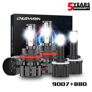 For Dodge Dakota 1997-2000 4-Sides LED Headlight High Low Beam Fog Light Bulbs - Foto 1 di 14