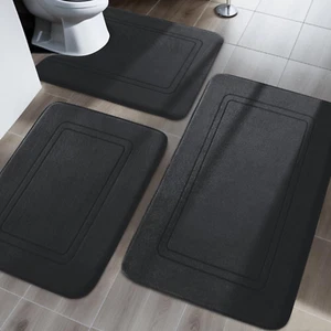 Memory Foam Bath Mat Set, Bathroom Rugs Sets 3 Pieces, Non Slip Bath Mats for Ba - Picture 1 of 12
