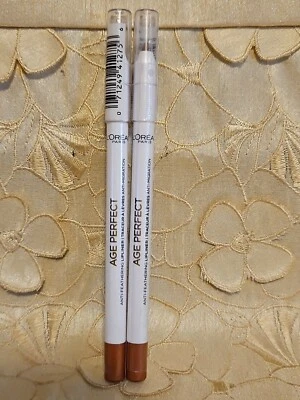 2~L'oreal-Paris-Age Perfect-Anti-Feathering-Lip Liner-Pencil-10 Bright Mocha-NEW - Image 1 of 4
