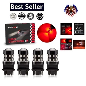 4-Pack Brilliant Red 3157 LED Chip Bulbs - Durable, High Visibility Brake Lights - Picture 1 of 7