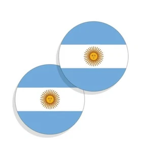 Argentina Flag Stickers Flag Decalcomans Vinyl Indoor Outdoor Round 4pack - Imagen 1 de 4