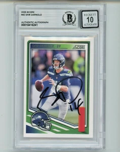 Sam Darnold AUTO 10 2025 Score Football #40 Beckett BAS sulla carta Seattle Seahawks - Foto 1 di 2