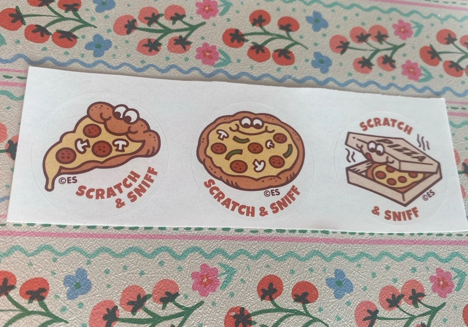 EVERYTHINGSMELLS Pizza Scratch N Sniff Small Sticker Strip Of 3 Stickers