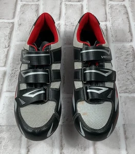 Venzo Cycling Shoes Men’s 9.5 Womens 11 Black Red Cleats Road Bike Spin Shoe - Picture 1 of 6