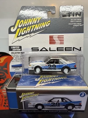 Johnny Lightning 1988 Ford Mustang GT Saleen General Tire Blue/White - Image 1 of 4