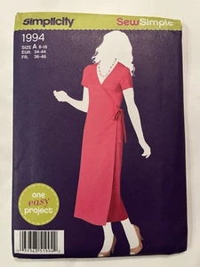 Simplicity - 1994 - Misses’ Wrap Dress - Sizes 8-18 - Uncut - Picture 1 of 4