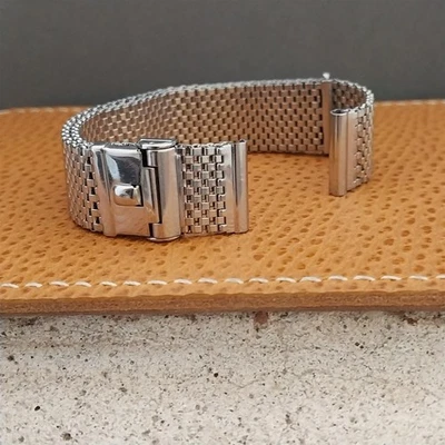 Original 1940s-1950 Forstner Komfit 5/8" Stainless Steel Mesh Vintage Watch Band - Image 1 of 4