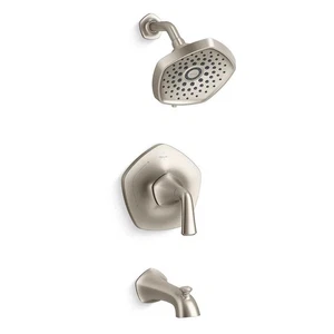 Grifo para bañera y ducha Kohler Sundae con válvula de níquel cepillado R28798-4G-BN - Imagen 1 de 4