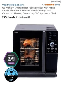 GE Profile Smart Indoor Pellet Smoker - 2.1 Cubic Ft Black - NEW! - Picture 1 of 14
