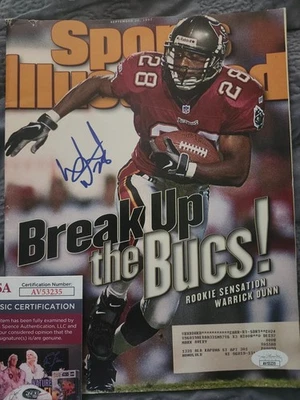 Warrick Dunn TB Buccaneers Auto Sports Illustrated - JSA Foto 1 de 3