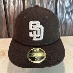 Cappello San Diego Padres 7 3/8 basso profilo New Era 59Fifty nuovo con etichette marrone alternativo MLB - Foto 1 di 13