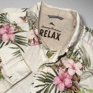 Camisa TOMMY BAHAMA RELAX Manga Larga Lino Tropical Estampado Floral Para Hombre Grande - Imagen 1 de 11