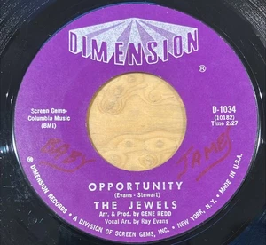 THE JEWELS opportunity gotta find a way U.S. DIMENSION 45rpm_1964 - Picture 1 of 1