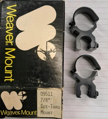 WEAVER GUN SCOPE MOUNTS 09511 7/8" SEE-THRU #T205 - Image 1 of 4