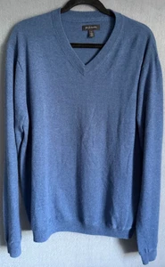 Suéter John W Nordstrom Hombre Talla XL Azul Cuello en V Pullover Tejido Manga Larga - Imagen 1 de 14