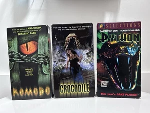 Creature Feature Triple Threat! Komodo / Crocodile / Python VHS Tape Lot HTF OOP - Picture 1 of 18