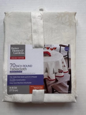 New * Better Homes & Gardens Heritage Christmas 70" Round Tablecloth - Image 1 of 3