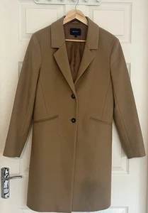 Ladies Tailored GANT Coat Light Brown Wool Cashmere Blend Size M UK 12 - Picture 1 of 7