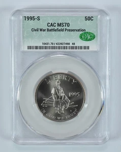 1995-S Civil War Battlefield Commemorative Half Dollar MS70 CAC CACg *4172 - Picture 1 of 5