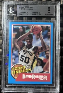 1990-91 Fleer Rookie Sensation David Robinson Card #1  BGS 9 MINT  HOF - Picture 1 of 2