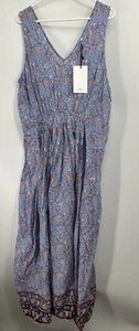 Lucky Brand Plus Sz 1X Floral Print Maxi Boho Cottagecore Dress New - Picture 1 of 4