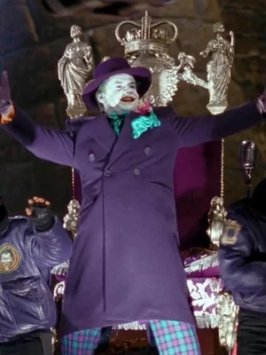 Abrigo Jack Nicholson Joker Hecho a Mano - Batman 1989 Disfraz Lana Púrpura Trinchera Foto 1 de 4