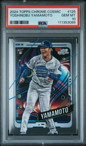 2024 Topps Chrome Cosmic #125 Yoshinobu Yamamoto PSA 10 Rookie RC GEM MINT - Picture 1 of 2