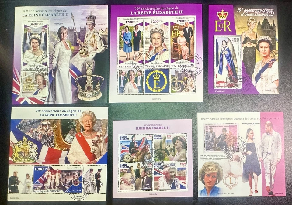 B662, 6 Large Souvenir Sheets Featuring Royalty - Image 1 of 1