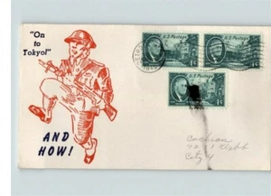 WORLD WAR II Patriotic "On to Tokyo, And How!!" 1945, Soldier pic - Picture 1 of 1
