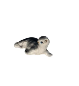SEAL M Vintage Miniature Bone China Figurine Japan Sea Creature Marine 1.25 inch - Picture 1 of 9