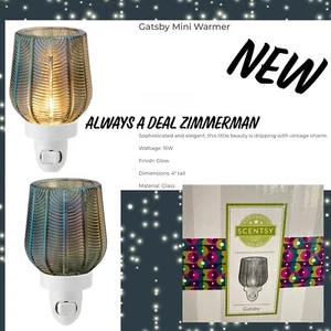 Scentsy Wax Warmer GATSBY NEW! Iridescent Green Glass wall plugin Deodorizer - Picture 1 of 7