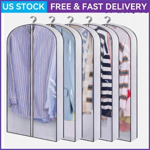 5Pcs 40' Garment Bags Set Wardrobe Storage Dust Cover for Coats and Jackets NEW - Picture 1 of 7
