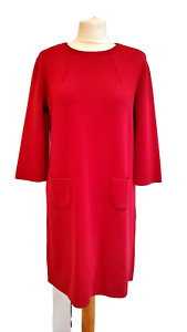 Maria Bellentani Red Wool Mix Pique Knit Sweater dress/Tunic. Size M