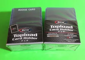 50 Rookie Topload Card Holders - Rookie Imprinted in White, 3 X 4 RIGID PLASTIC - Picture 1 of 2