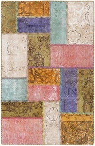 Patchwork Handgeknüpfter Perserteppich 130x83 cm-Orient,Carpet,Rug,Vintage - Bild 1 von 8