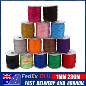 1mm 230m Nylon Cord Thread Chinese Knot Macrame Beading Bracelet Braided DIY - Picture 1 of 26