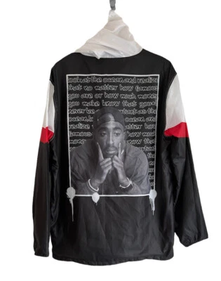 Jaqueta corta-vento Tupac Shakur Poetic Justice 93 dupla face química média - Imagem 1 de 4