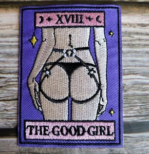 The Good Girl Witchy Tarot Card Bondage BDSM Embroidered Iron On Patch - Picture 1 of 2