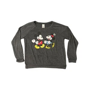 Disney Mickey and Minnie Youth Heathered Graysweater Pullover Sweater Size XL - Picture 1 of 6