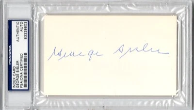 George Sisler Signed 3X5 Index Card PSA Encapsulated MVP HOF St. Louis Browns - Image 1 of 2