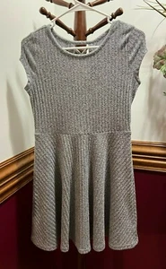 * Childrens Place Dress Girl Gray Sweater Size 16 Knee Length Stretch Cap Sleeve - Picture 1 of 5