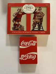 VTG Coca-Cola Christmas Nostalgia Playing Cards Tin 1994 Limited Edition & 1989 - Picture 1 of 7