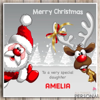 Personalised Christmas Card Son Daughter Granddaughter Grandson Uncle Aunt Niece - Image 1 of 4