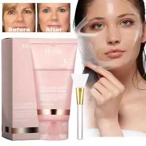 1~6Pack Collagen Overnight Wrapping Peel Off Facial Mask Renewal Night Skin Care - Picture 1 of 36