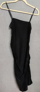 Show Me Your Mumu Kleid Damen Small Schwarz Samt Gerippt Mischa Rüschen Bodycon - Bild 1 von 10