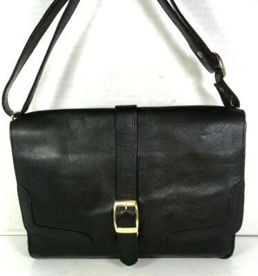 Tano тонкий черный кожаный Messenger наплечная сумка - Изображение 1 из 4