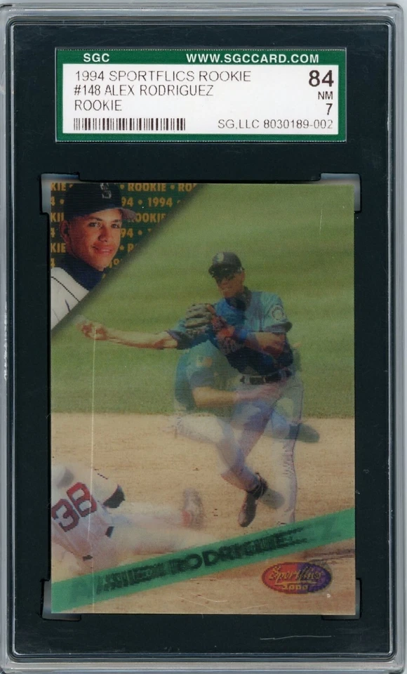 1994 Sportflics Alex Rodriguez RC #148 SGC 7 Rookie Card - Image 1 of 2